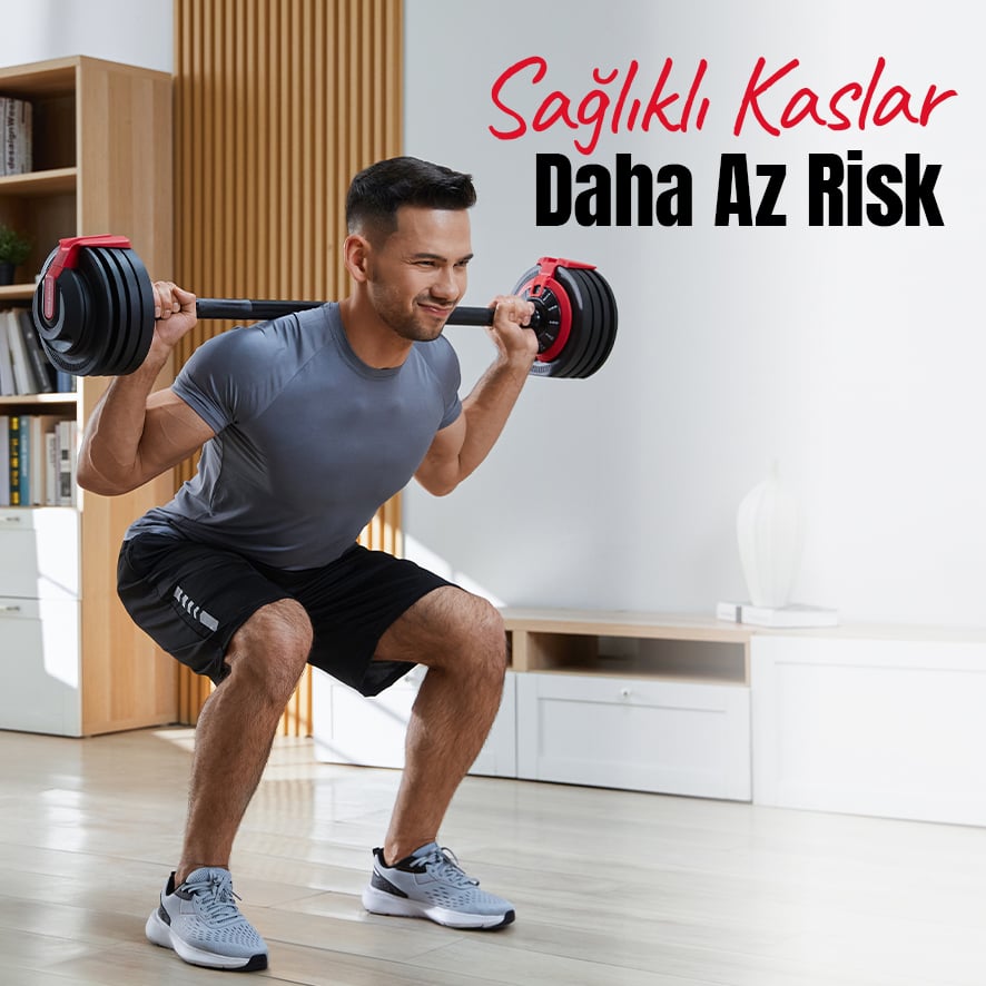KingSmith 24 KG Ayarlanabilir Dambıl, Barbell ve Kettlebell Seti